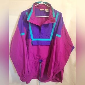 Vintage LL Bean Windbreaker 90's Style Pink, Purple and teal